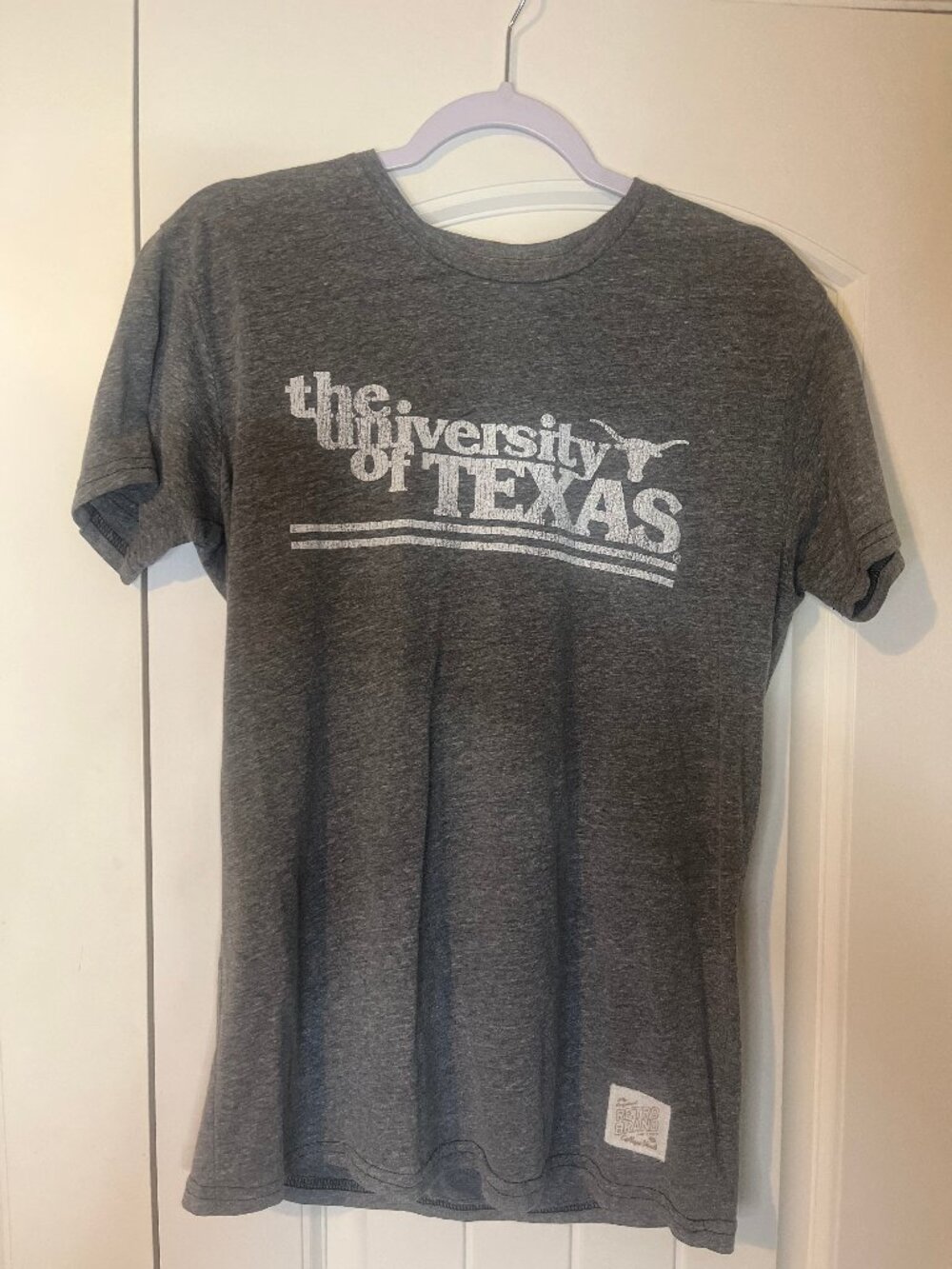 Vintage Style Retro Brand University of Texas Longhorns Grey Tee - Size Medium